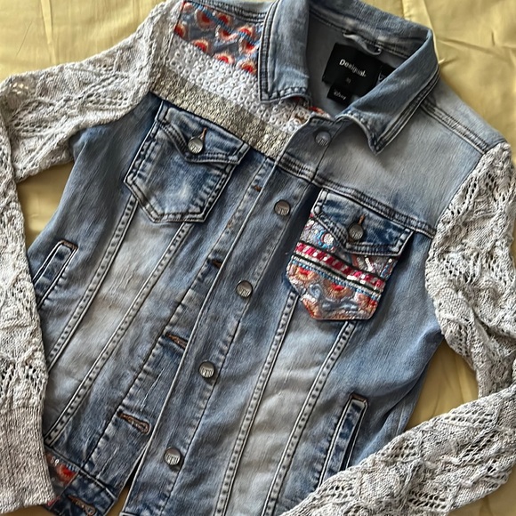 Desigual Women's Mickey Sequin Denim Jacket - Picture 4 of 8